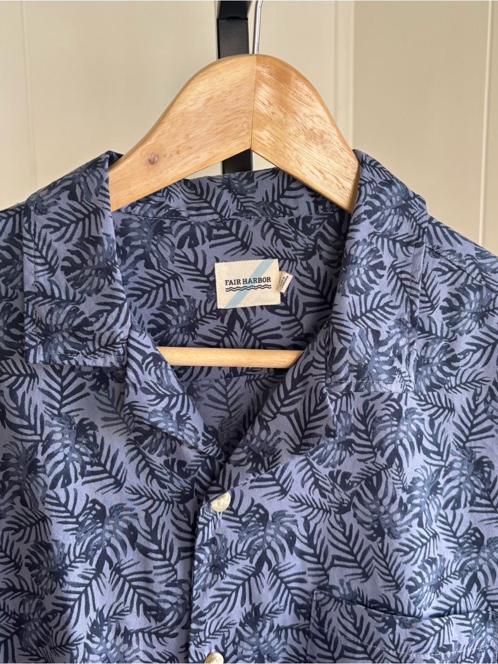 Fair Harbor Casablanca Camp Shirt Men’s M Blue Night Tropical Print NWT